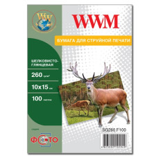 Фотобумага WWM, шелковисто глянцевая 260g/m2,10х15мм, 100л 